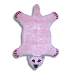 Polar Bear Shaped Tufted Wool Rug - Pink