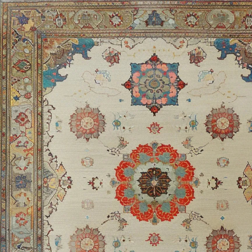 Regal Blossom Medallion Hand Knotted Area Rug