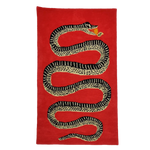 Retro Red Snake Hand Tufted Wool Rug