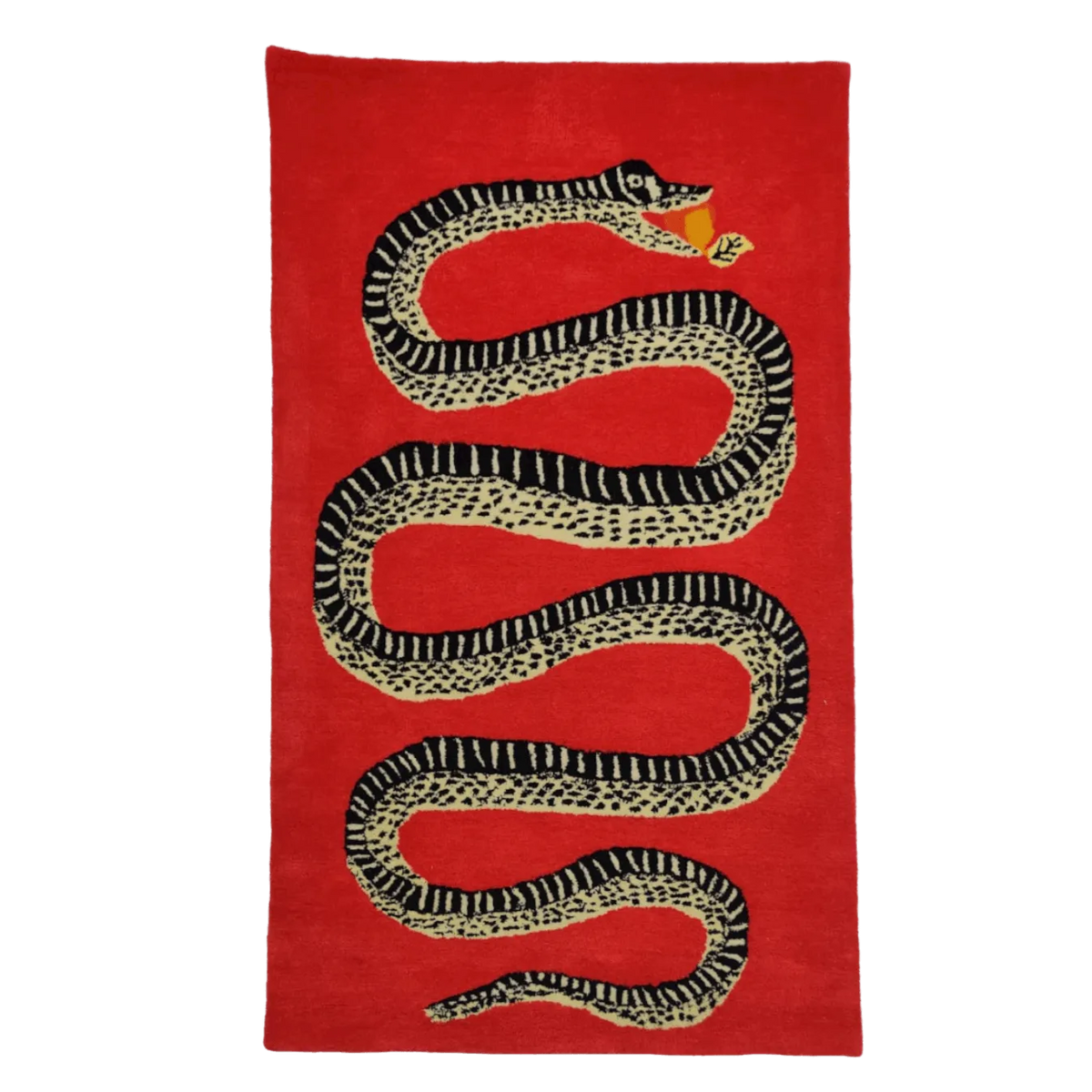 Retro Red Snake Hand Tufted Wool Rug