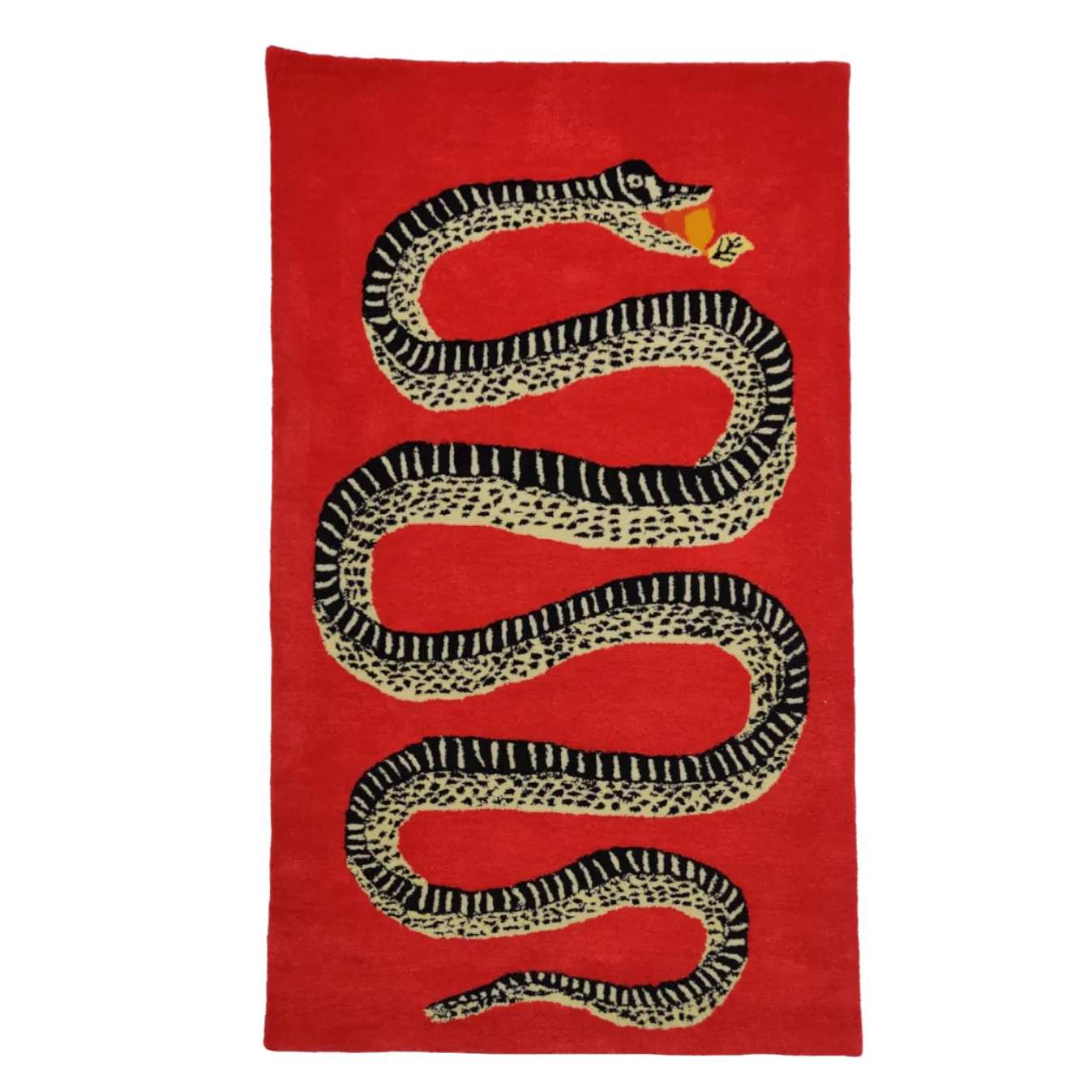 Retro Red Snake Hand Tufted Wool Rug