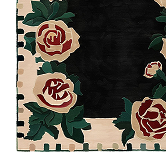 Rosette Noir Hand Tufted Rug - MAIA HOMES