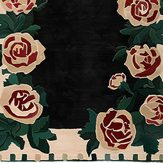 Rosette Noir Hand Tufted Rug - MAIA HOMES