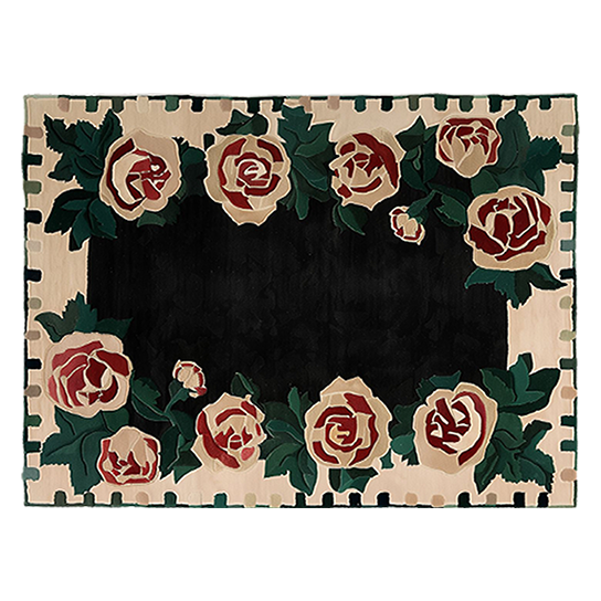 Rosette Noir Hand Tufted Rug - MAIA HOMES