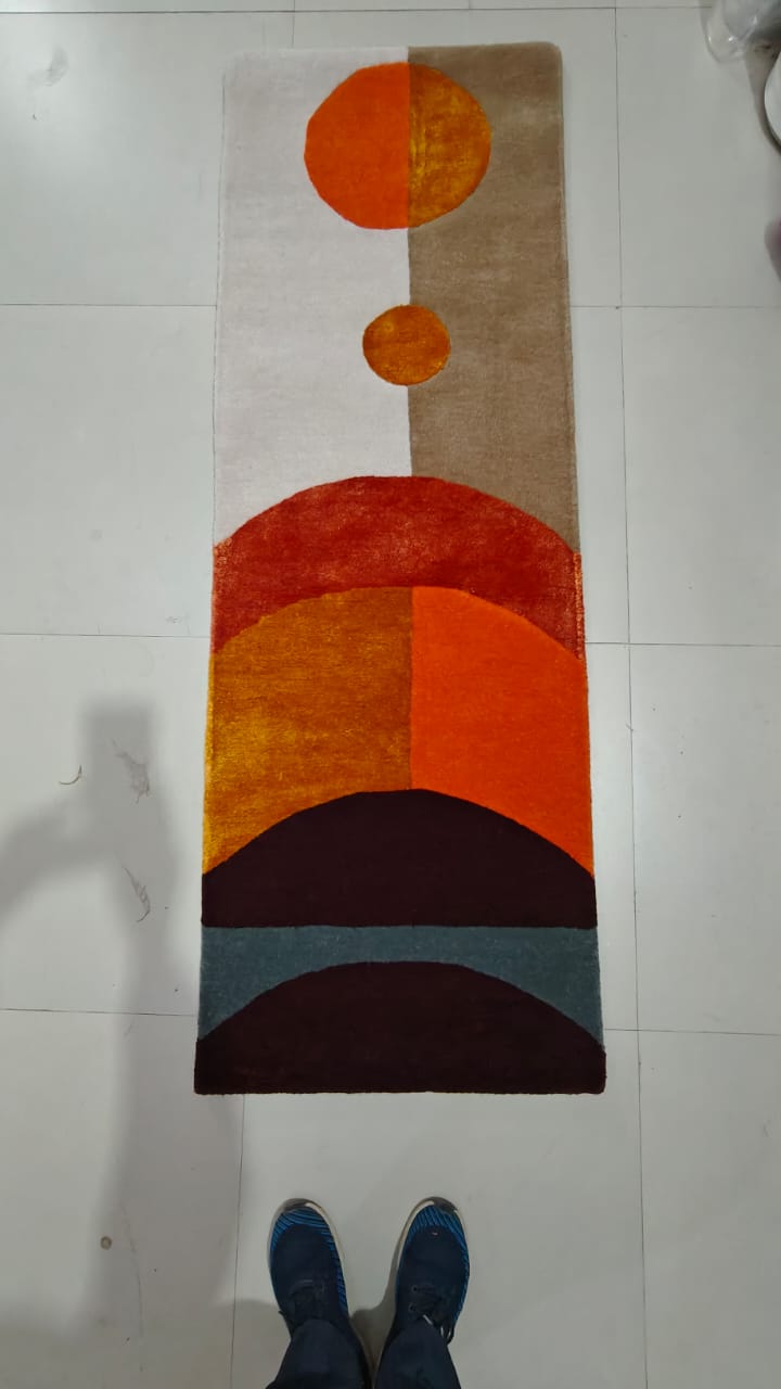 Solar Eclipse Hand Tufted Wool Rug Runner - MAIA HOMES