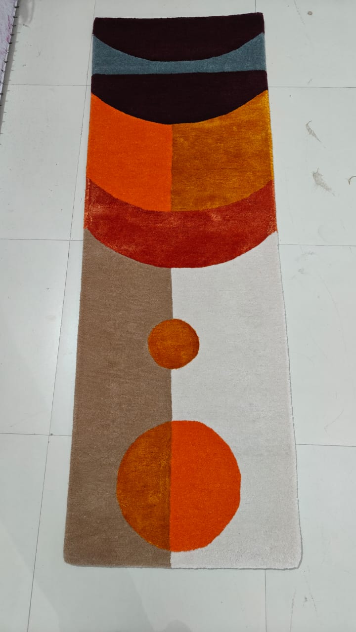 Solar Eclipse Hand Tufted Wool Rug Runner - MAIA HOMES