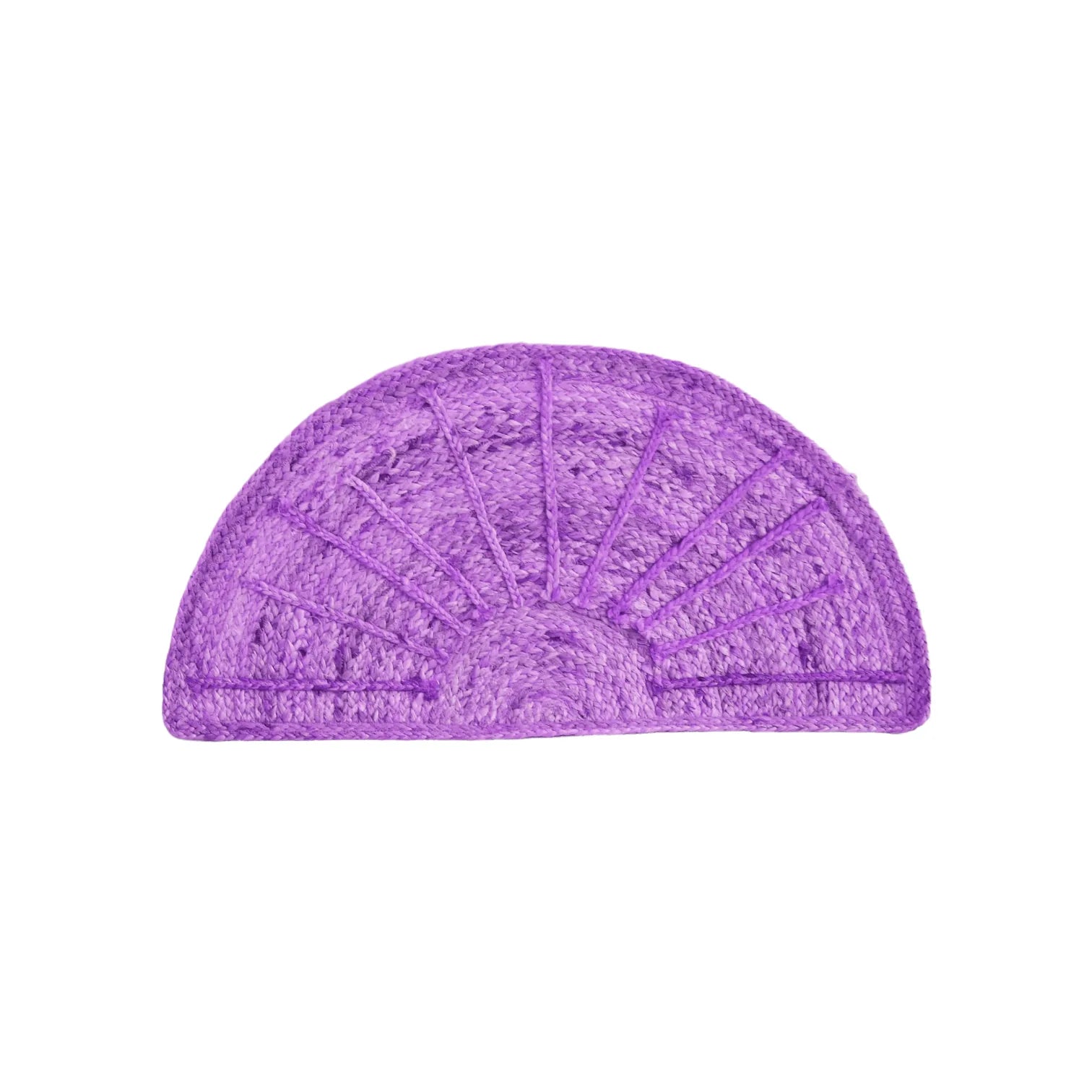 Sun Ray Semi Circle Jute Rug - Purple