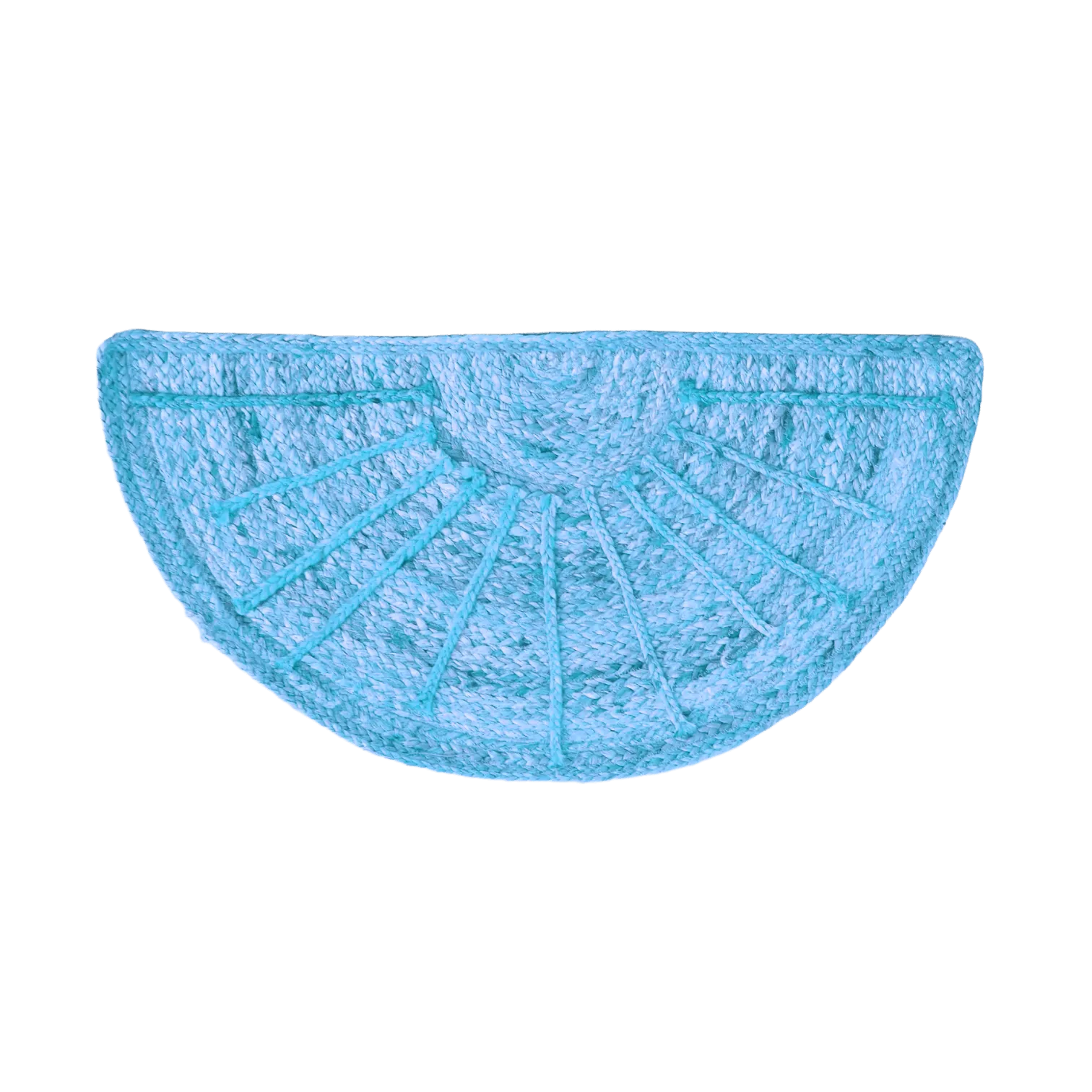 Sun Ray Semi Circle Jute Rug - Blue