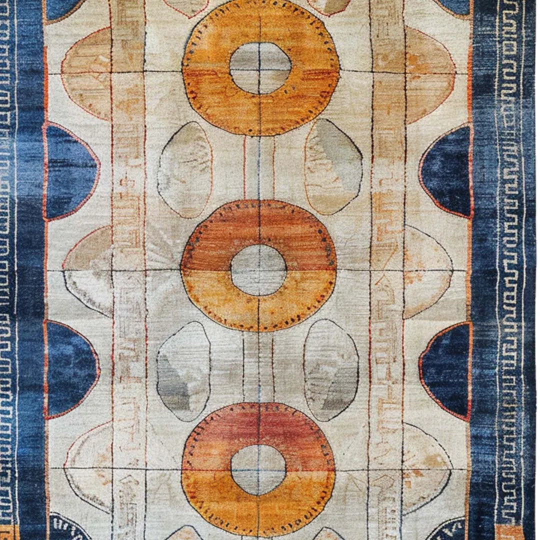 Sunburst Rings Hand Tufted Wool Rug