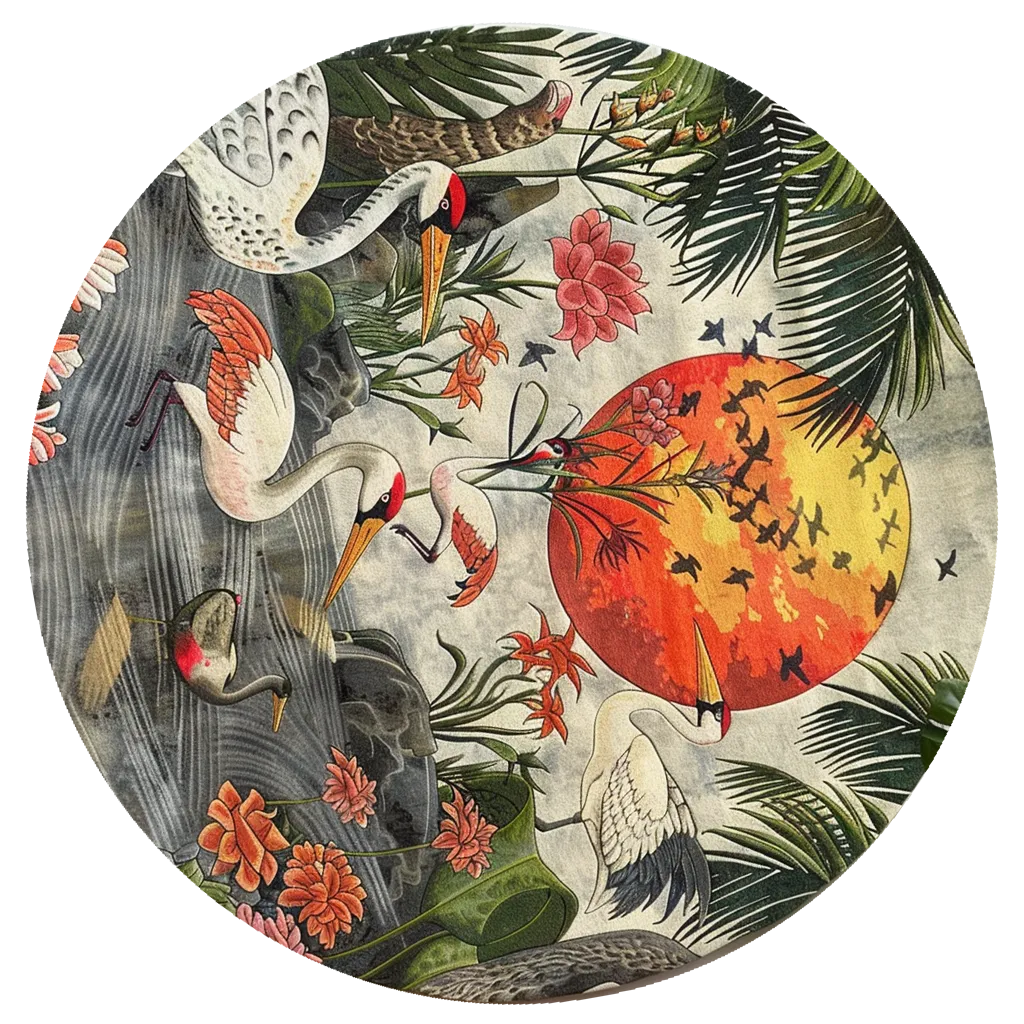 Sunset Paradise Bliss Hand Tufted Round Rug