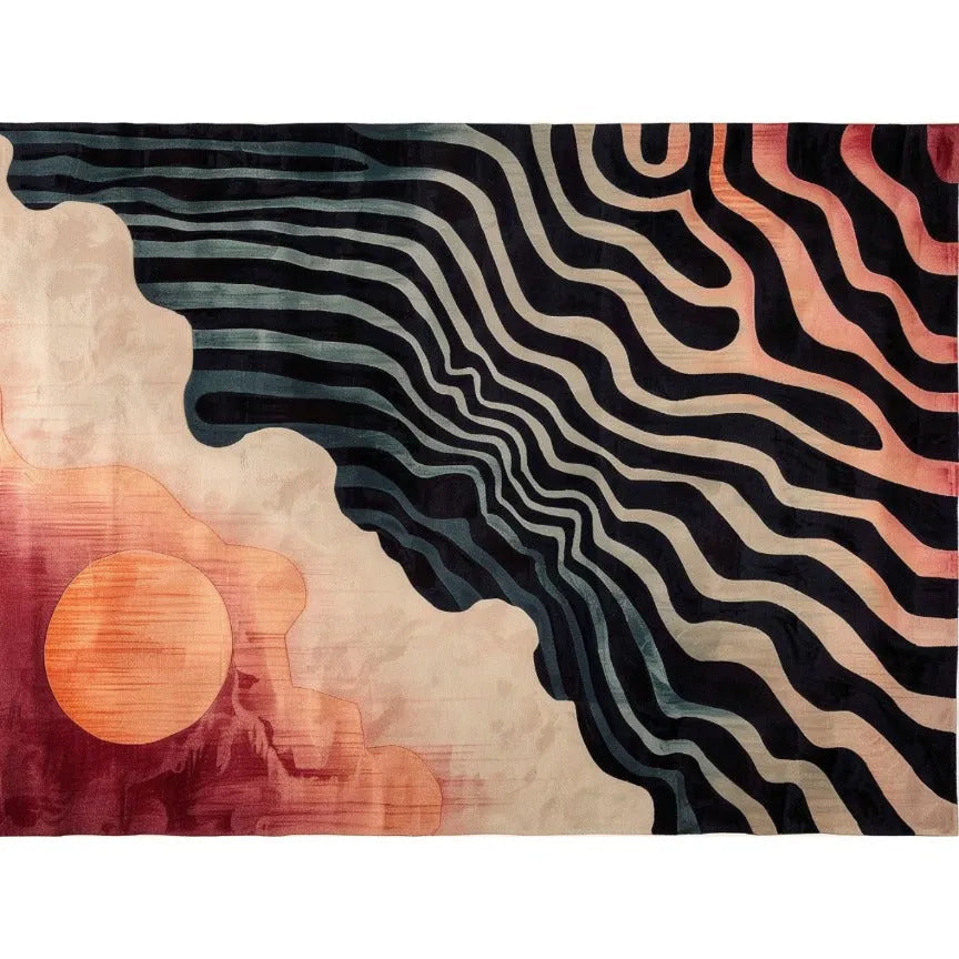 Sunset Waves Hand Tufted Viscose Rug