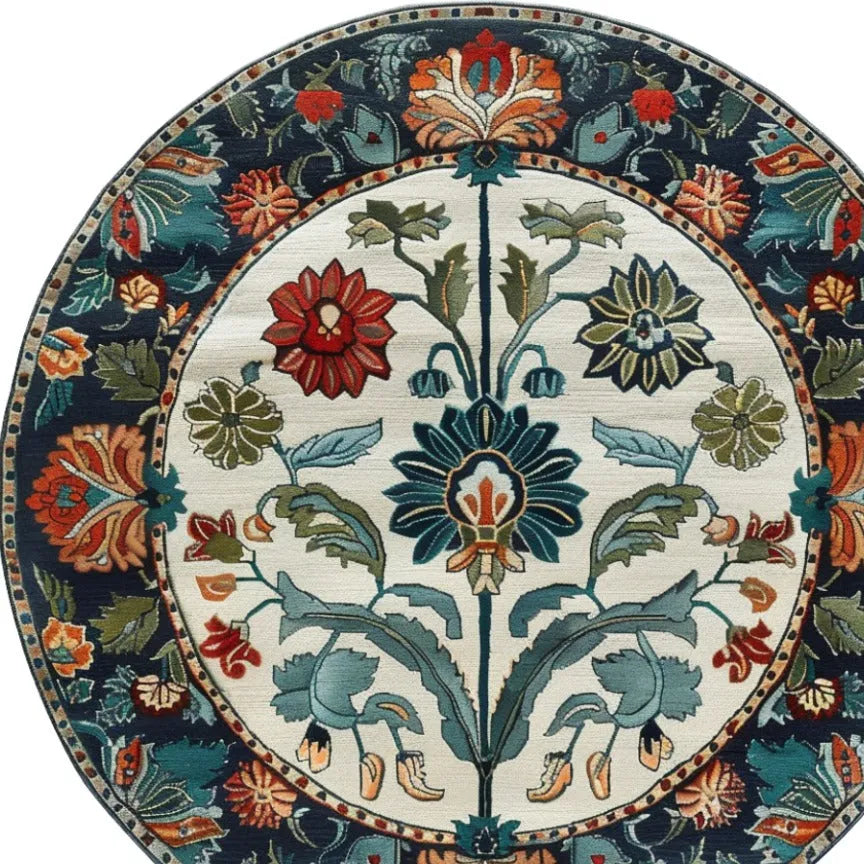 The Blossom Grace Hand Tufted Round Rug