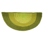 Three-toned Half Moon Accent Jute Rug - Green