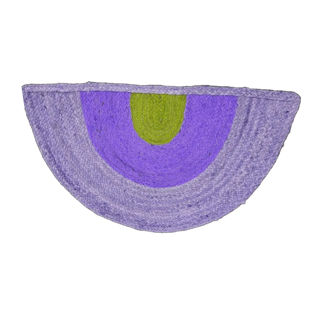 Three-toned Half Moon Accent Jute Rug - Purple