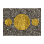 Three Golden Suns Maze Hand Tufted Wool Rug