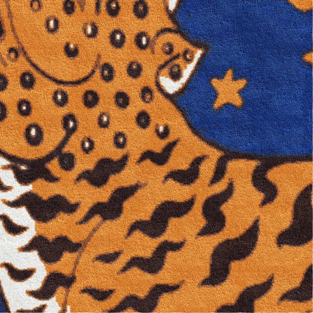 Tibetan Tiger Starry Night Scallop Hand Tufted Wool Rug