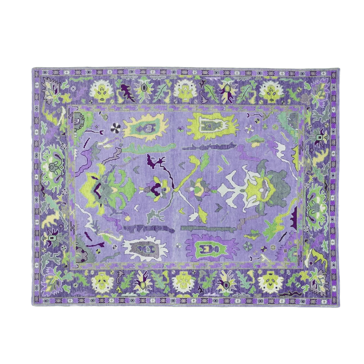 Traditional Floral Hand Tufted Wool Rug - Purple