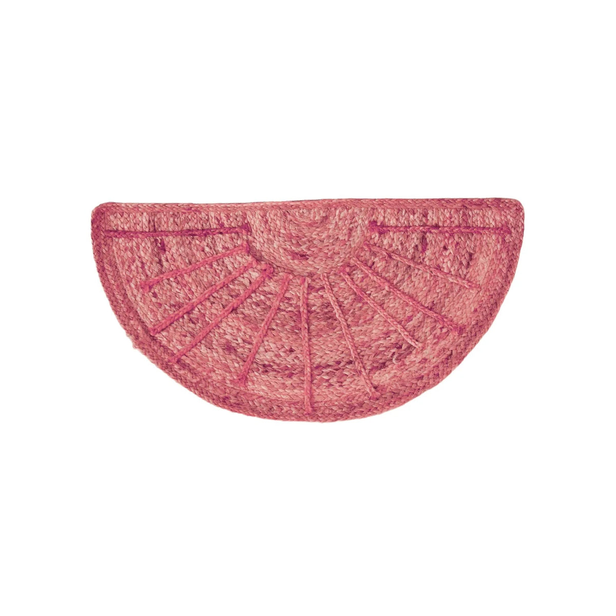 Sun Ray Semi Circle Jute Rug - Red