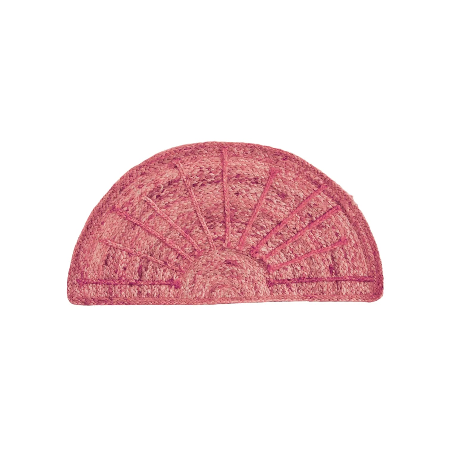 Sun Ray Semi Circle Jute Rug - Red