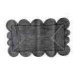 Black and White Scallop Jute Rug