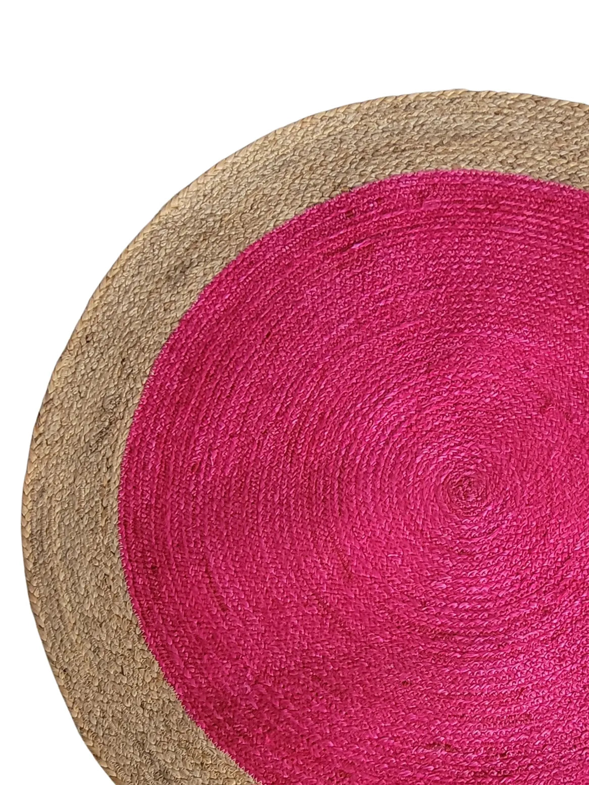 Pink Round Jute Rug