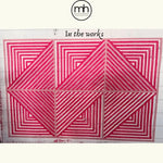 Contemporary Hot Pink Geometric Hand Tufted Wool Rug