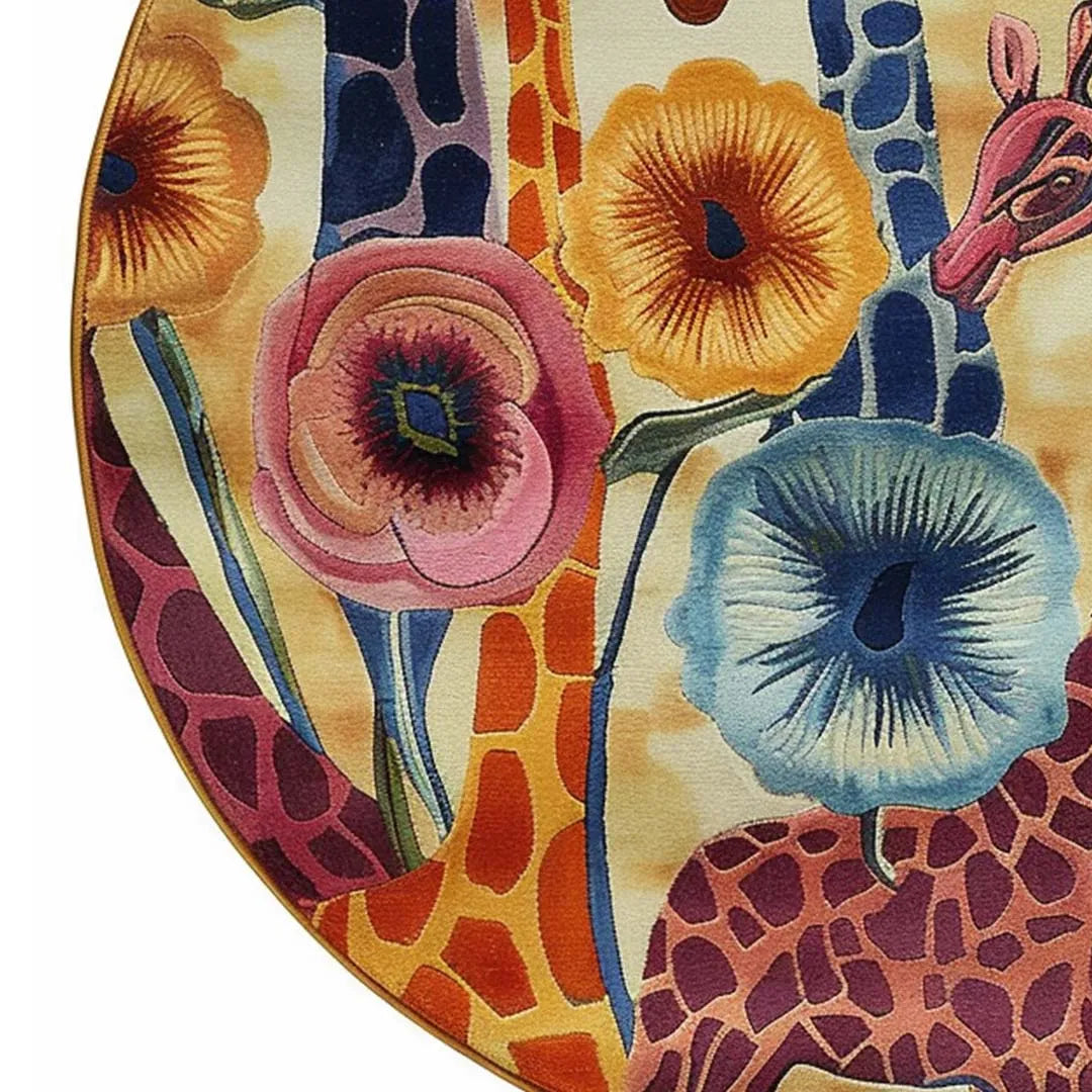 Wildflower Safari Walk Hand Tufted Round Rug