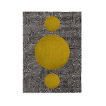 Abstract Maze Golden Sun Hand Tufted Wool Rug