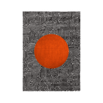 Abstract Maze Orange Sun Hand Tufted Wool Rug