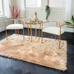 Artificial Wool Faux Fur Rug - 4' x 6' Champaign 4' x 6'