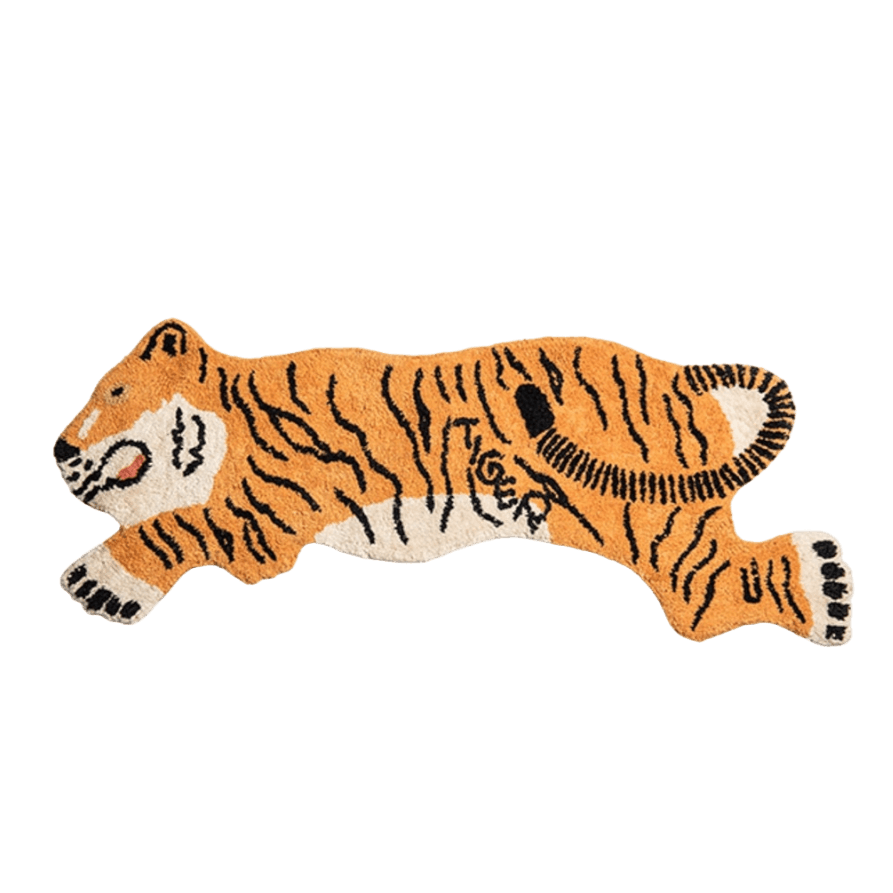 Asian Tiger Shaped Cotton Rug Bath Mat