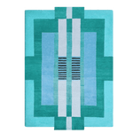 Atzec Blue Hand Tufted Wool Rug