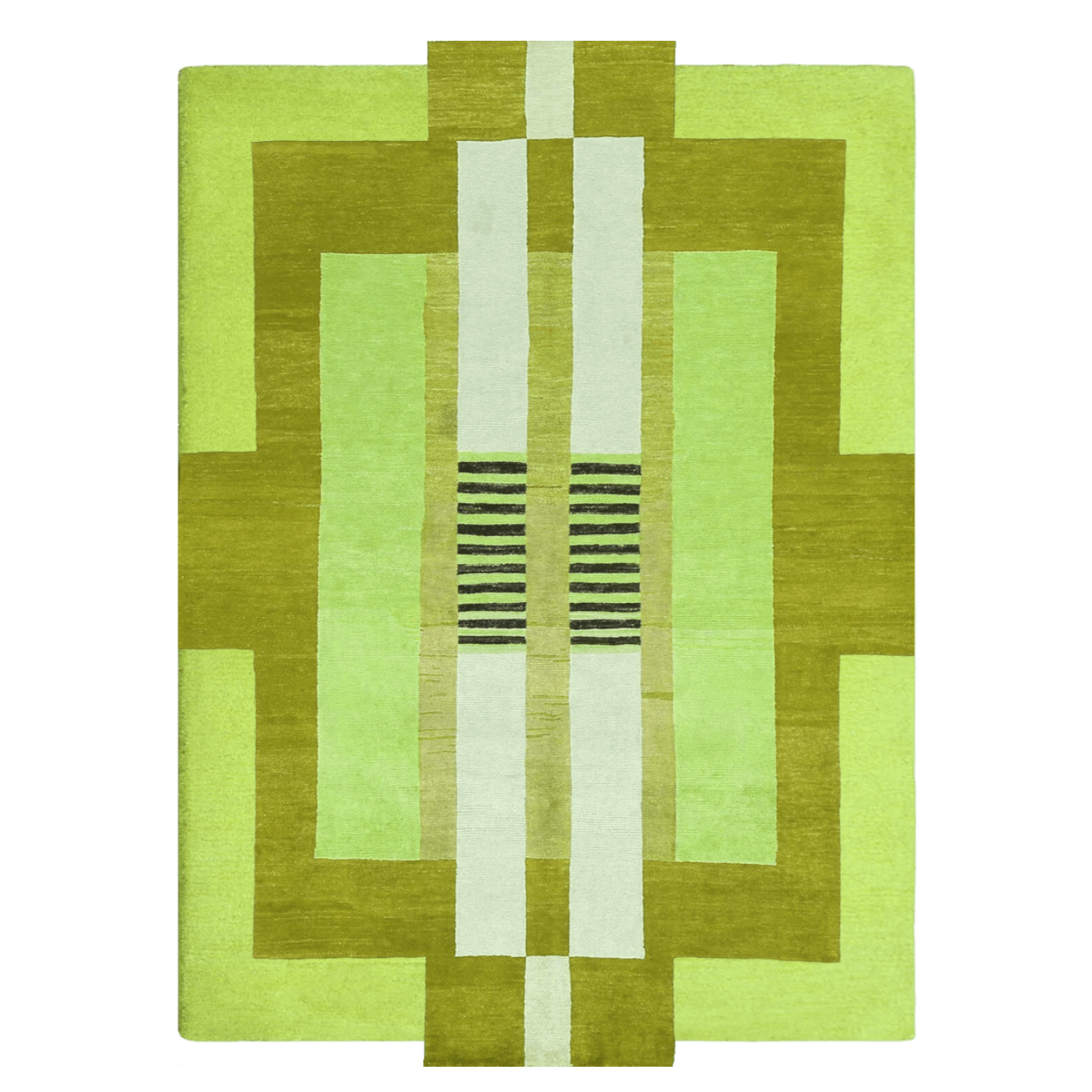 Atzec Green Hand Tufted Wool Rug