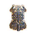 The Authentic Tibetan Tiger hand-tufted wool rug showcases a fierce tiger design with intricate detailing. Its premium wool construction offers a luxurious feel and a bold statement piece for any room.