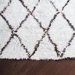 Black and Blue Diamonds Shag Wool Rug