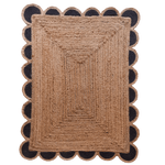 Black and Natural Scallop Jute Rug