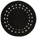 Black Round Jute Rug