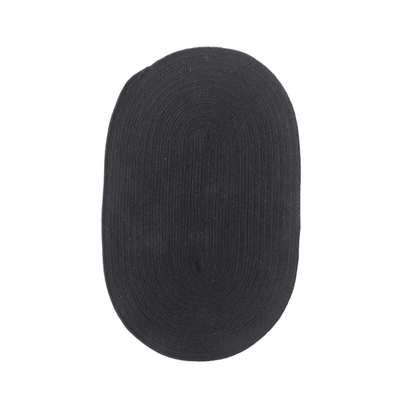 Black Woven Oval Jute Rug