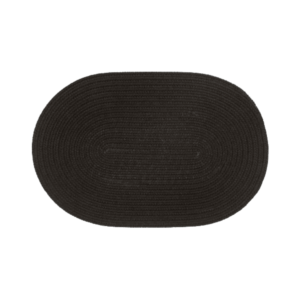 Black Woven Oval Jute Rug