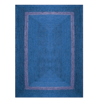 Blue and Gray Braided Area Jute Rug