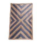 Blue Chevron Jute Rug