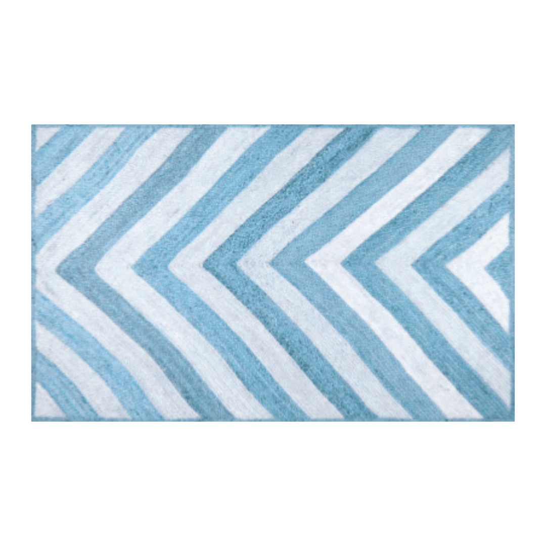 Blue Herringbone Jute Rug