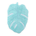 Blue Monster Leaf Shape Cotton Bath Rug