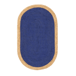 Blue Oval Jute Rug