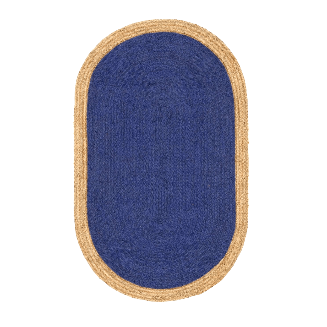 Blue Oval Jute Rug