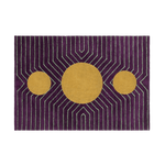 Burgundy Golden Geometric Hand Tufted Wool Rug