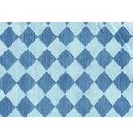 Checkers Organic Vegetable Dyed Indian Dhurrie Reversible Cotton Rug - Blue