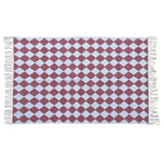 Checkers Vegetable Dyed Indian Dhurrie Reversible Cotton Rug - Red