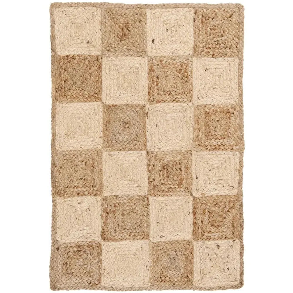 Classic Checker Jute Rug - Natural Color