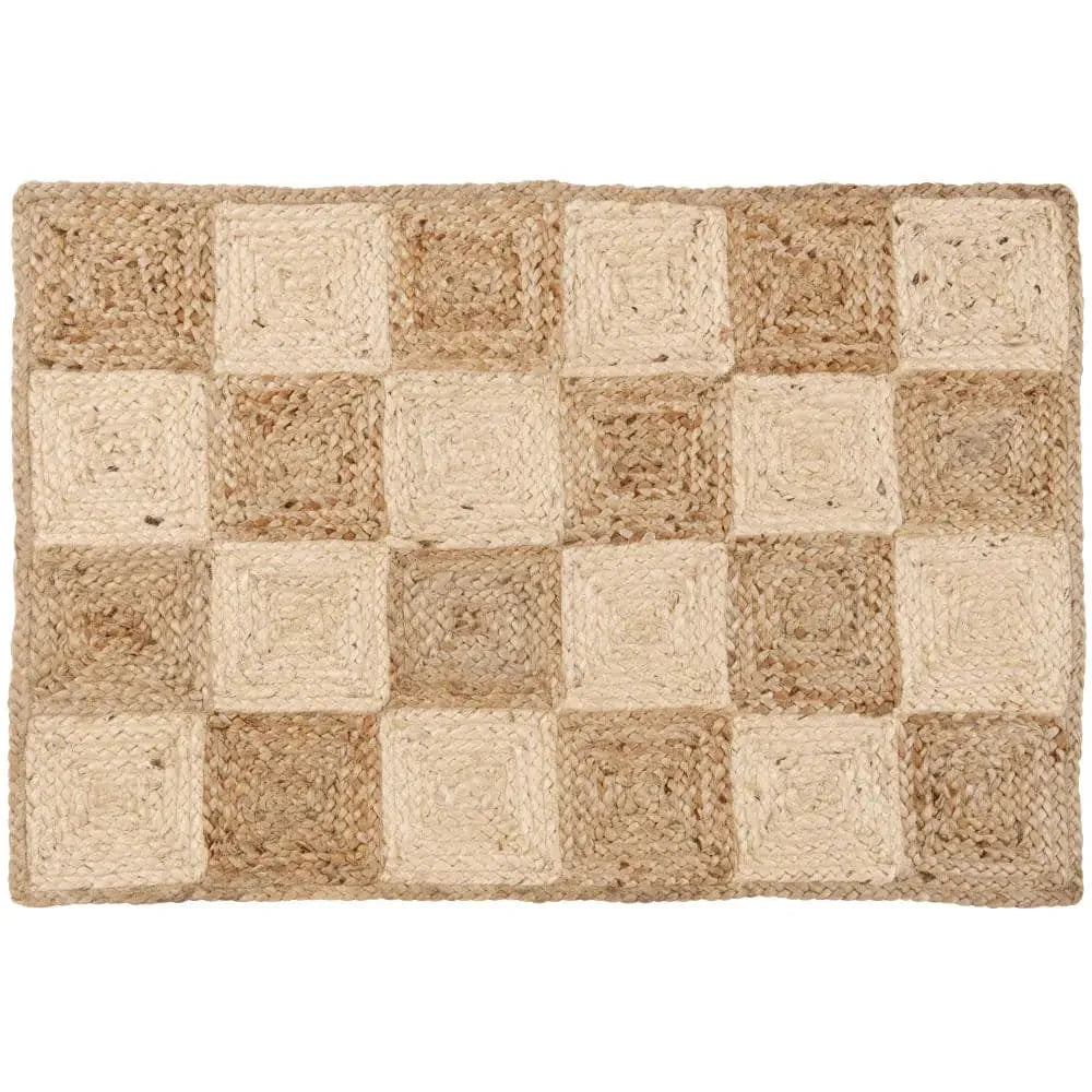 Classic Checker Jute Rug - Natural Color